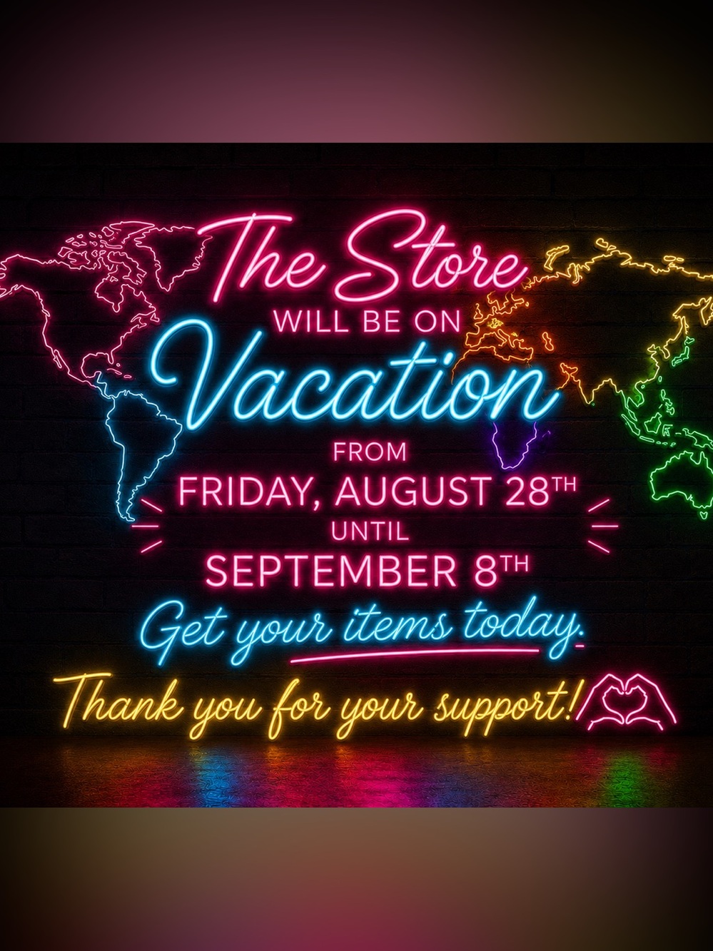 Vacation Announcement-NOT FOR SALE!
